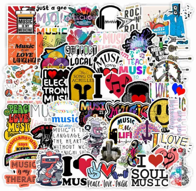 ⭐50 Stück Music Style, Stickerbomb / Aufkleber Love Music / Rock / Soul style