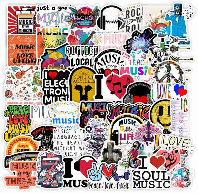 ⭐50 Stück Music Style, Stickerbomb / Aufkleber Love Music / Rock / Soul style