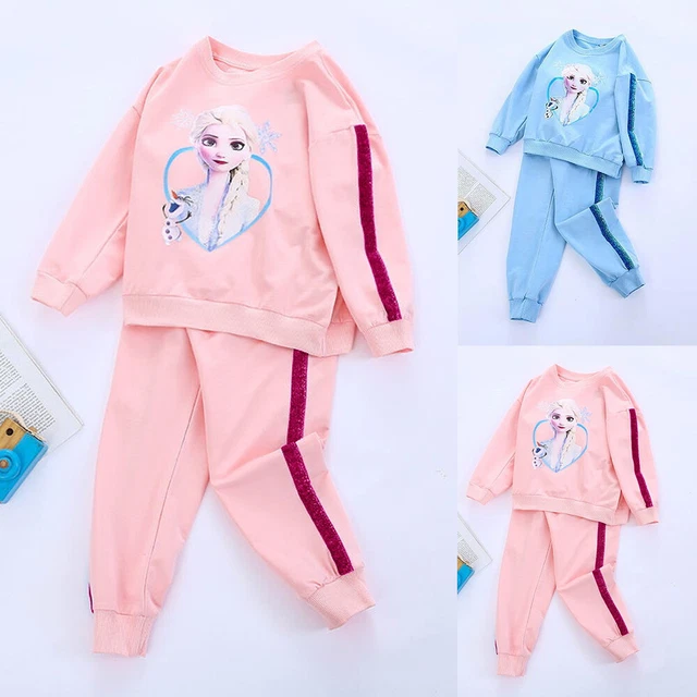 Kids Baby Girls Princess Elsa Sweatshirt Outfits Hoodie Tops Pants Tracksuit Set