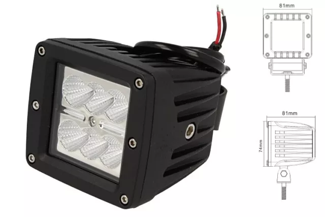 Fanale Luci Diurne A Led DRL Work Light Faro Da Lavoro Quadrato 12V 24V 24W (6X4