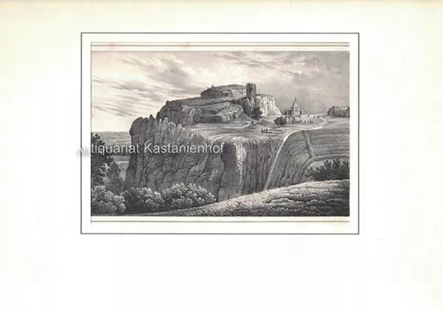 "Der Regenstein bei Blankenburg im Harz. - Lithographie.,unten links: I. 6.; unt