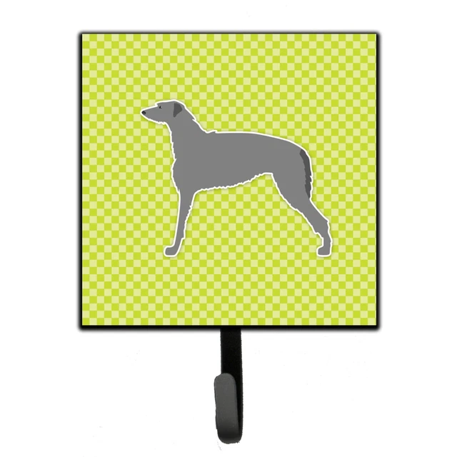 "Caroline's Treasures Scottish Deerhound Checkerboard Green Leash or Key Hold...