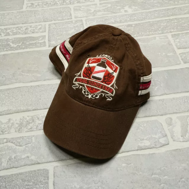 Red Stripe Jamaican Beer Hat Size Large Brown Stretch Fit Baseball Cap Mens