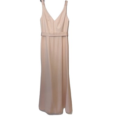 WHITE By Vera Wang Women Bridesmaid Gown Blush Pink 4 V-Neck Sleeveless Backless