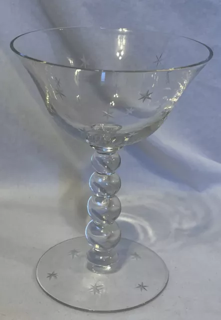 6 Point Star Bubble Stem Imperial Candlewick Champagne Cocktail Replacement