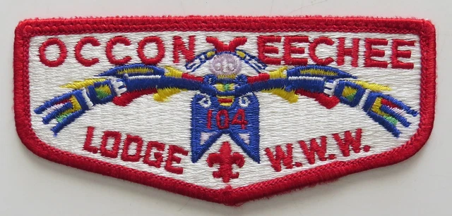 Occoneechee Lodge 104 Occoneechee Council NC Ordeal (sewn) Flap Red Bdr (E8448)