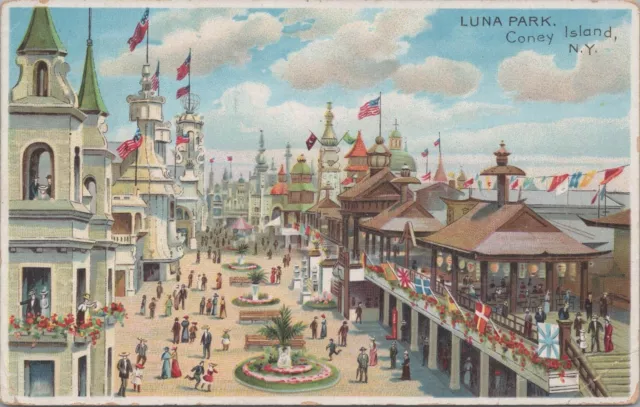 Postcard Luna Park Coney Island NY 1909