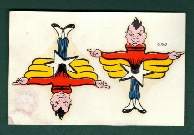 Impko Air Wing Guy with Wings and Star Decalomania G190 ORIGINAL Vintage Decal
