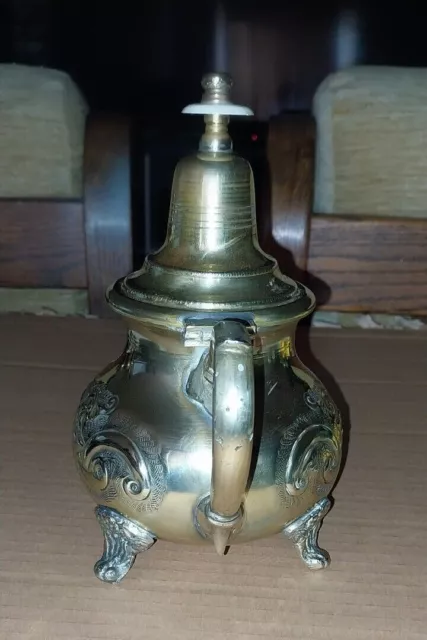 Vintage Rustic Handmade Brass & Copper Coffee/Tea Pot 23cm Tall