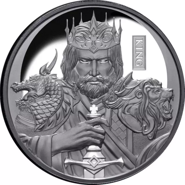 "THE KING OF CHESS"  1oz  SIbermünze   Proof  Niue 2023