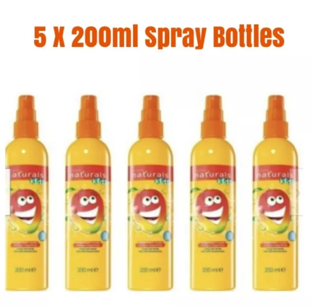 5 x Avon Naturals Kids Magnificent Mango Hair Detangling Spray New