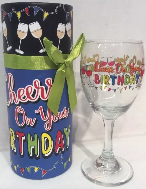 Cheers On Your Birthday Wine Glass In Gift Box