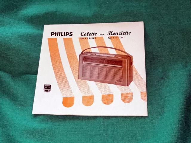 Service Anleitung für Philips-Koffer-Colette L 3 T 22  bzw Henriette L 3 D 23 T