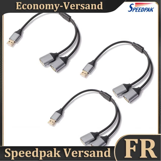 2 in 1 USB Cable 1 Male to 2 Female Data Hub Power Extension Adapter Y Splitter