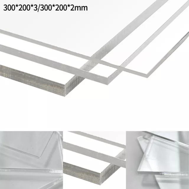 Placa de Acrílico Clear 2/3 mm de espesura de 200 mm × 300 mm Placa de PVC