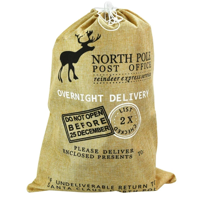 Jute Hessian Christmas Fabric Sack Upholstery CREAM Sold Xmas Santa Gift Sack
