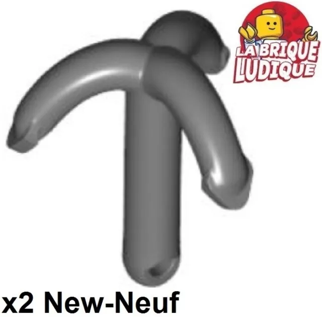 Lego 2x hook crochet grappin grappling bar poignée gris foncé/db gray 30192 NEUF