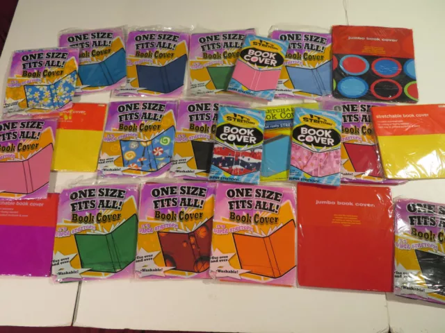 New Huge Lot of Stretchable Book Covers - 22 Total! Various Designs, Colors