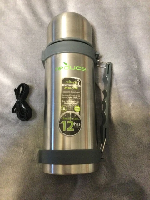 REDUCE 34 Oz 1 L Vacuum Insulated Thermos Thermal Flask Hot Cold Coffee Tea 
