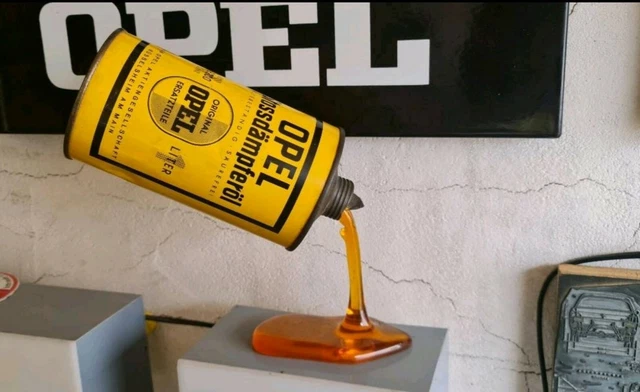 Alte Öldose Halter Display Vintage Esso Shell Aral Oil Can Stand