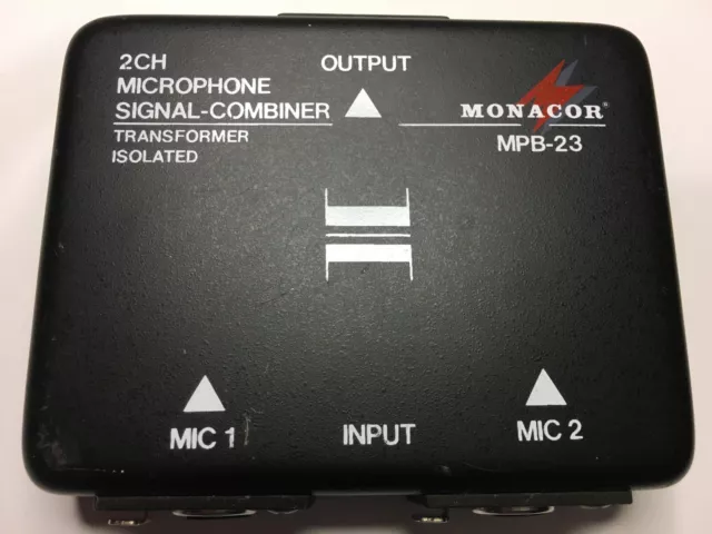 Microphone Signal Combiner. Monacor. 2 Channel. Tranformer  Isolated.