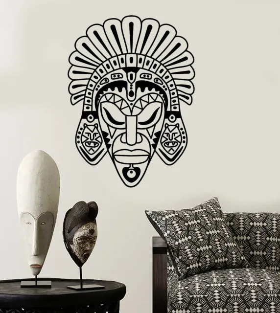 Vinyl Wall Decal African Mask Ethnic Style Room Africa Stickers (ig3888)