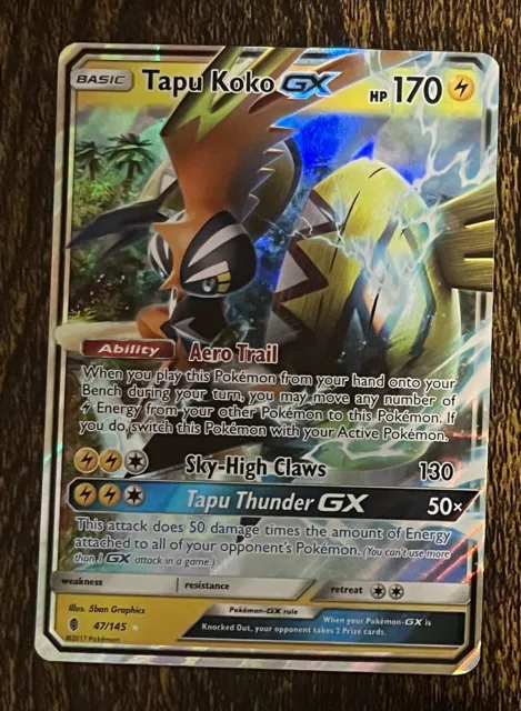 Tapu Koko GX SM33 ULTRA RARE Guardian Rising Card Pokemon TCG NM Holo 2017