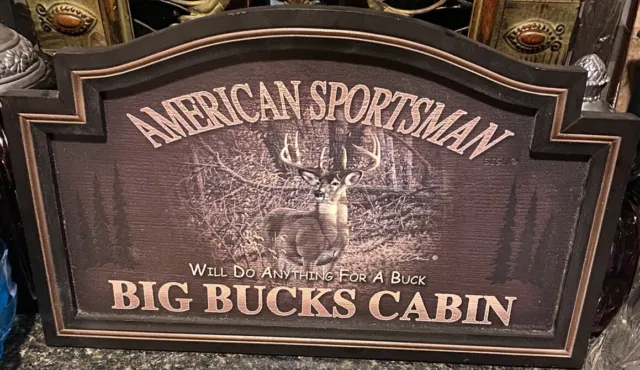Hunting Lodge Bar Decor Wood Sign Deer Buck Hunter Cabin Tavern Big Bucks Cabin