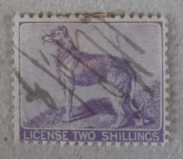 GB QV Irish Dog Licence Revenue stamp 2s pen cancel 1874?