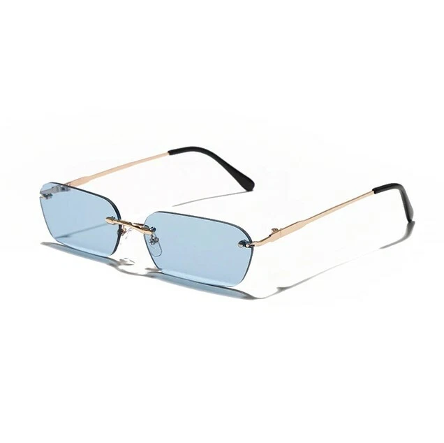 OCCHIALI DA SOLE Uomo Frameless stile Cartier Piccadilly Lente Azzurra EUR 28 05 PicClick IT