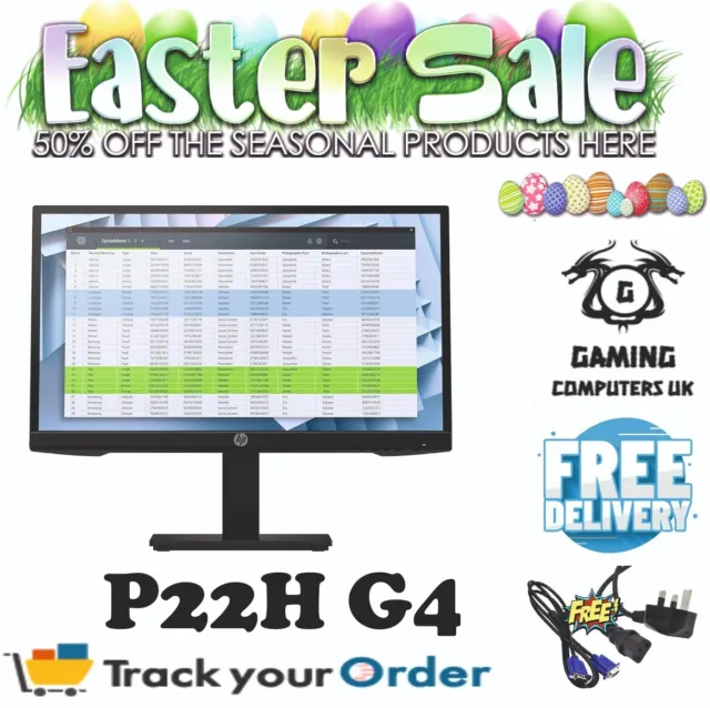 EASTER SALE! HP P22h G4 21.5-inch IPS FHD HDMI VGA DP 60Hz Monitor FREE CABLES!