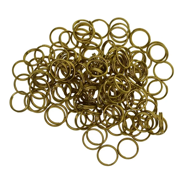 50X ANELLI IN Ottone Diviso Piccoli Portachiavi Anelli Portachiavi