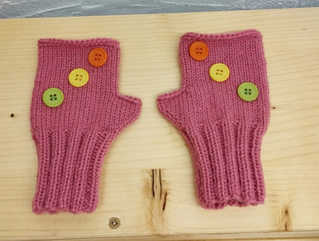 Handstulpen, Pulswärmer, Fingerlose Handschuhe, Kinder, gestrickt