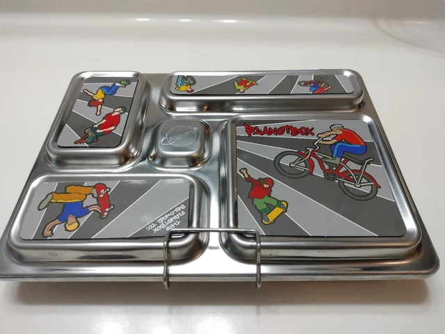 PLANETBOX Stainless Steel Lunch Box W Magnet Decals With 2 Dipper Containers