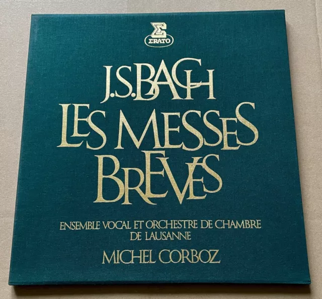 Michel CORBOZ - BACH Les Messes Breves FRENCH 3LP Box ERATO STU 70805/6/7 EX+/NM