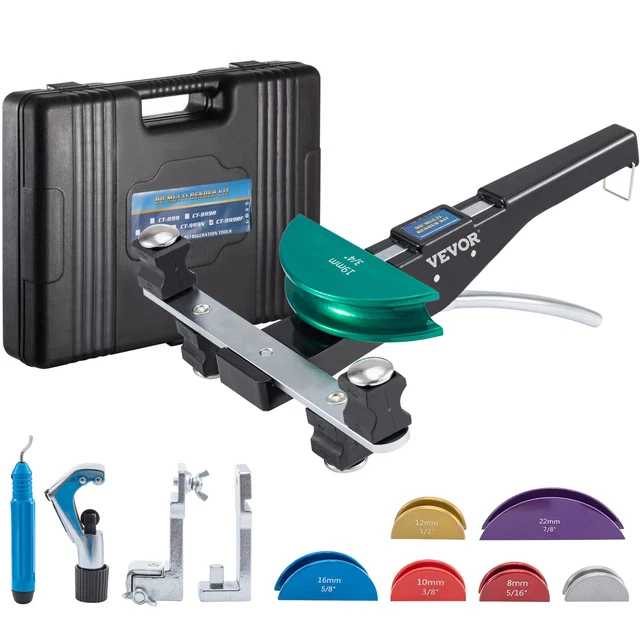 VEVOR COPPER PIPE Bender Ratchet Tube Bender Set 7 Dies 1/4" to 7/8" £