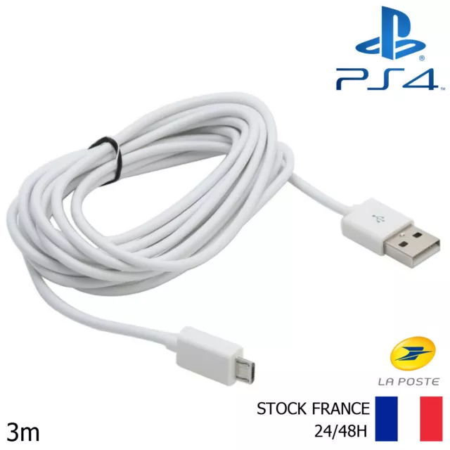 Cable charge usb pour manette (3 mètres) - Under Control - Sony