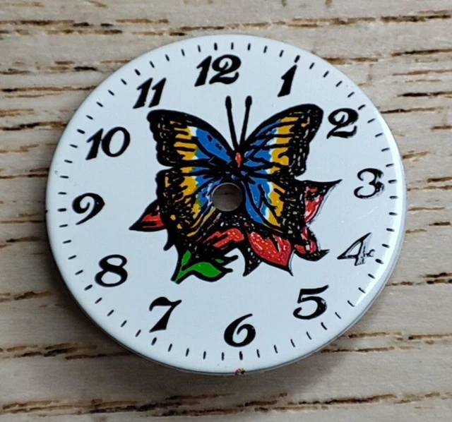 Cadran De Montre Argenté – Diamètre Environ 27.5 Mm, Occasion, Pour Customisation Ou Remplacement