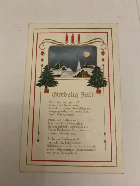 1914 Glaedelig Jul Christmas Postcard Church