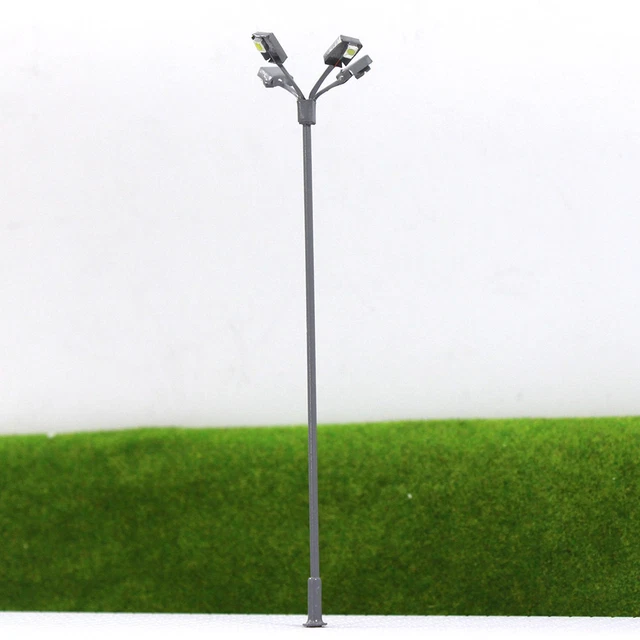 2x N Scale LED Street Light Lampposts – Black Brass – Pre-built With Resistors – #R42-8W