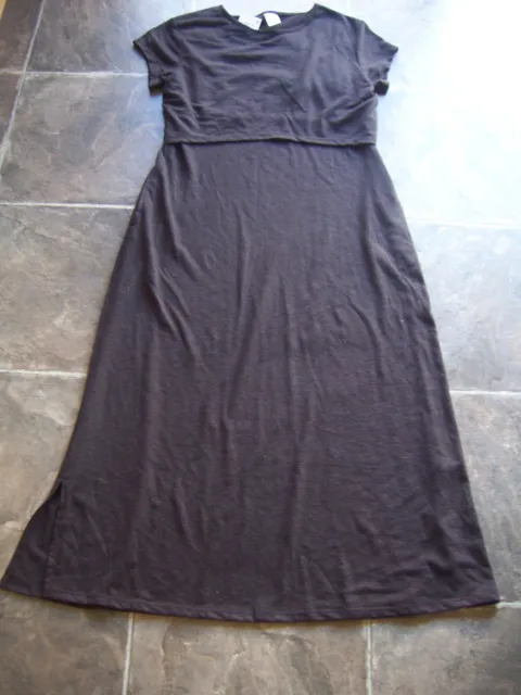 BNWT Women's Maternity Black Nursing Friendly Short Sleeve Maxi Dress Size 10