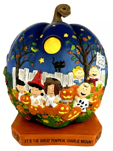 Danbury Mint IT'S THE GREAT PUMPKIN CHARLIE BROWN Lighted Sculpture Peanuts Gang