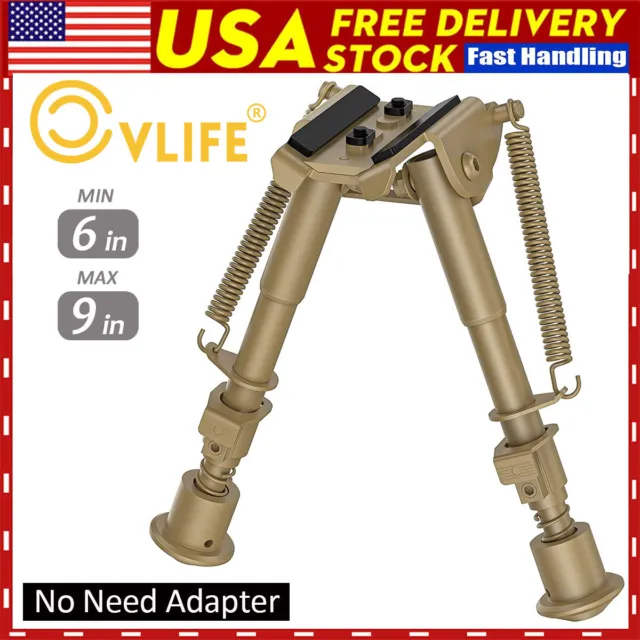6-9In Adjustable Rifle Bipod Tactical Hunting M-Rail Bipod No Need Mount Adapter