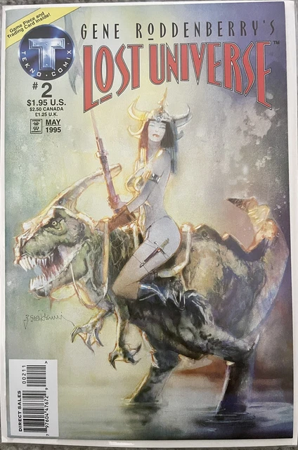 GENE RODDENBERRY'S LOST UNIVERSE  #2 w/ card insert 1995 BILL SIENKIEWICZ COVER