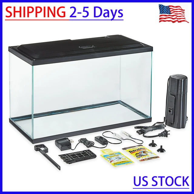 Aqua Culture Aquarium Starter Kit Fish Tank 10 Gallon Water Tank + LED Light NEW