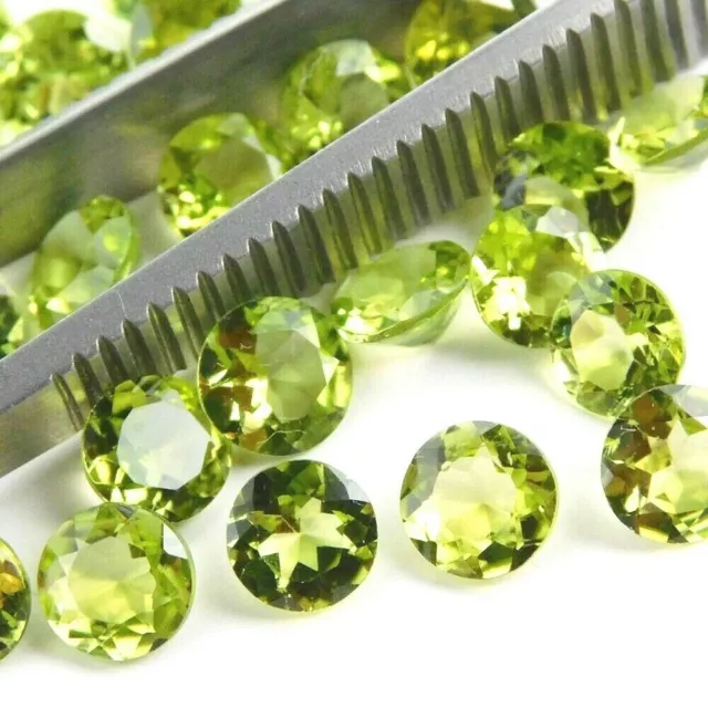 Wholesale Lot 5mm AAA Round Facet Cut Natural Peridot Loose Calibrated Gemstone