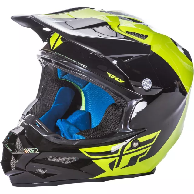 Casque VTT Downhill Freeride BMX Fly Racing Formula F2 PURE Noir/Jaune Fluo T. L