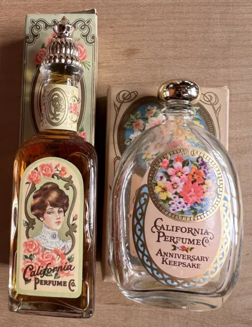 2 Avon California Perfume Co. Anniversary Keepsake Cologne With Box
