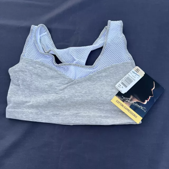 Lily of France Size 36 Grey Lattice Sports Bra - Fits All Cups Blackdot  -2 PACK