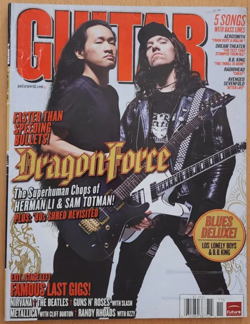 Guitar World  Magazine November 2008 DragonForce Herman Li Sam Totman Nirvana